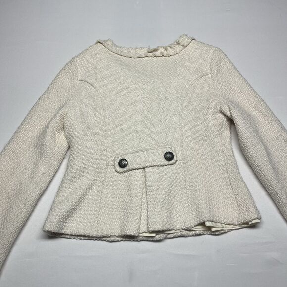 Nick & Mo Anthropologie Button Up Floral Ruffle Blazer Jacket - Picture 6 of 8